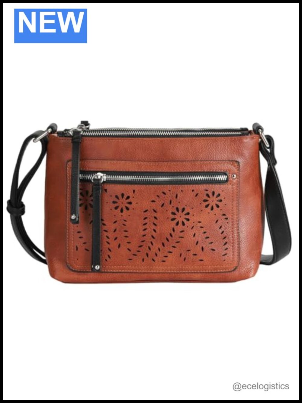 Concealed Carry Crossbody Bag Faux Leather Locking Zippers EDC